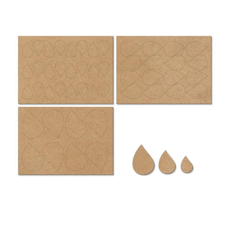 Holzdeko - Blätter-Set - MDF Natur 