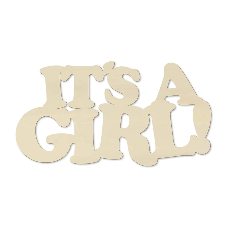 Väggdekorationer i trä av poppel - It's a Girl 