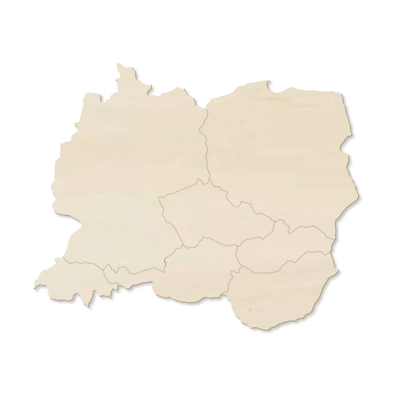 Chapa de álamo Wood Art - Mapa de Europa Central 