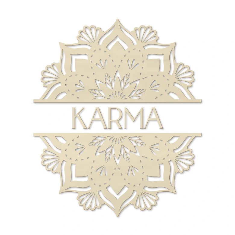 Holzdeko Pappel - Mandala Karma 