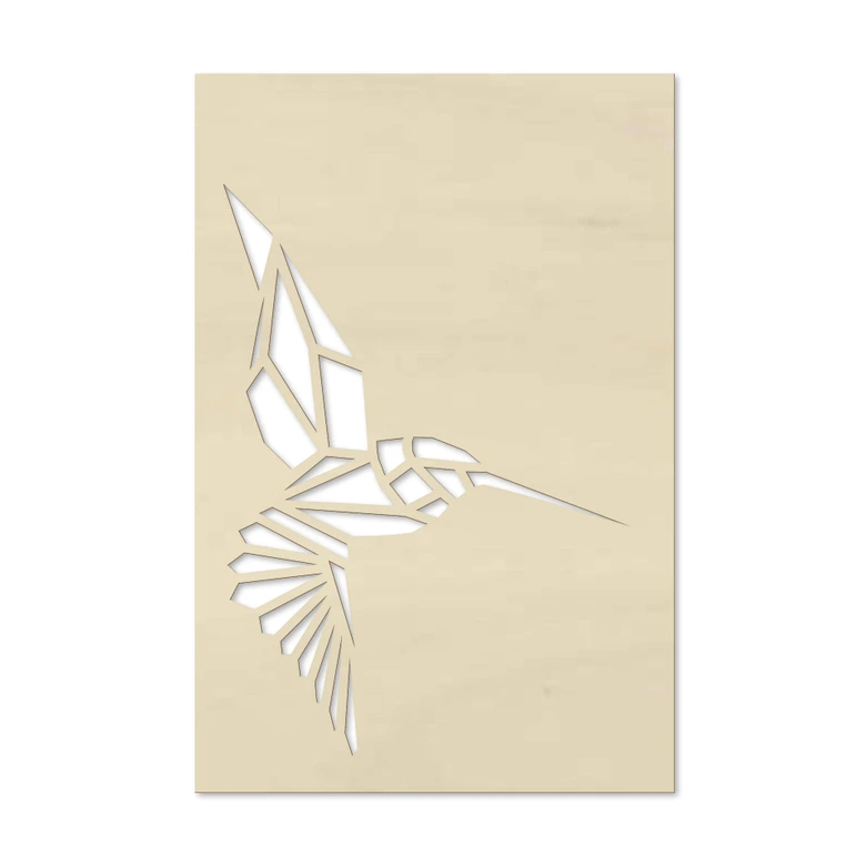 Dekobild Pappel - Origami Kolibri 