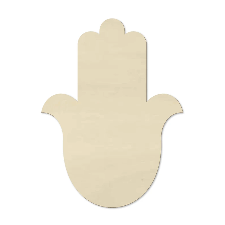 Holzdeko Pappel - Yoga Hamsa Hand Silhouette 