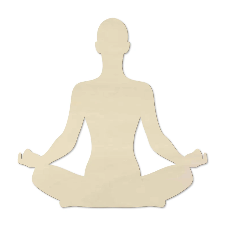 Holzdeko Pappel - Yoga Pose sitzend 01 