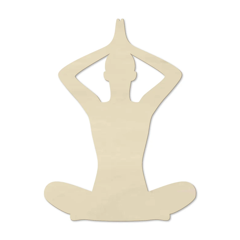 Wanddecoratie Populierenhout Yoga Pose 02 