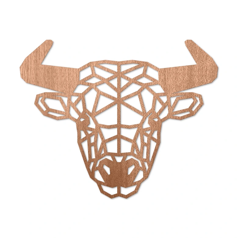 Holzkunst Mahagoni - Origami Stier 