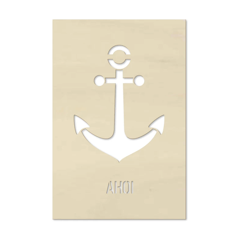 Dekobild Pappel - Ahoi mit Anker 