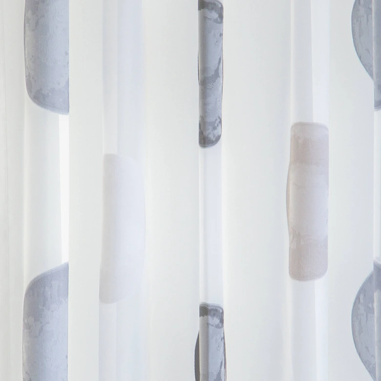 Homing Vorhang mit verdeckten Schlaufen Kaleo weiß, grau -  2.45 x 1.4 m 