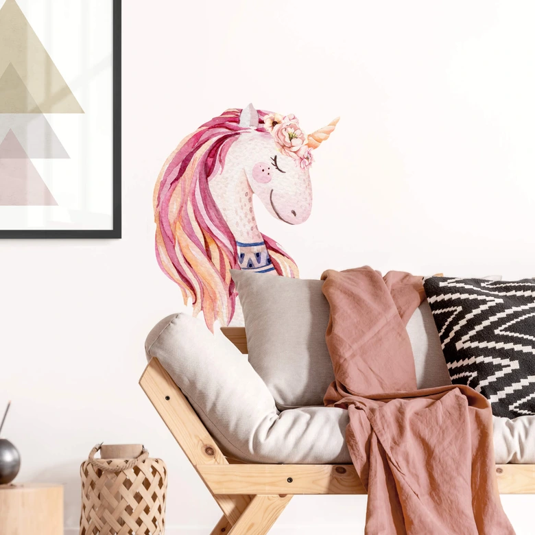 Wandtattoo Kvilis - Einhornkopf rosé 