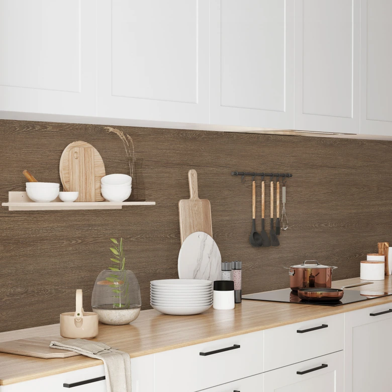 Self-adhesive film wood look dark oak - Furniture foil, kitchen splashback, bathroom foil, Tile sticker 