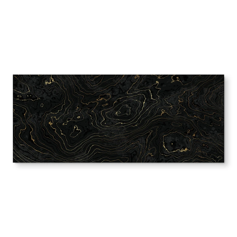 Küchenrückwand Abstrakte Linien Schwarz-gold - Amini 