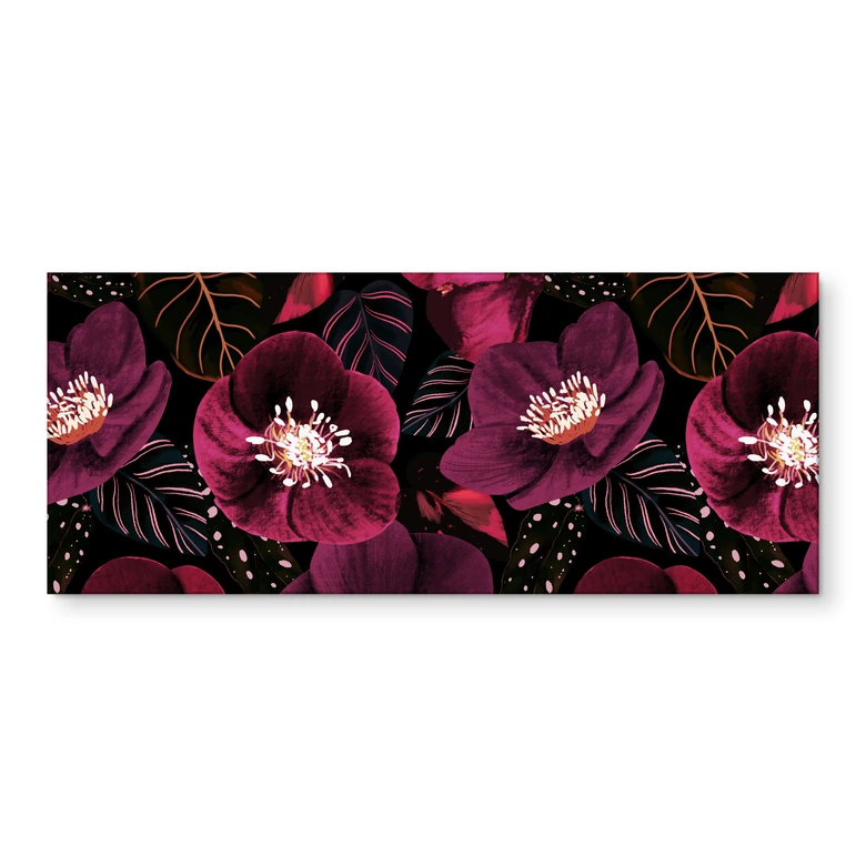 Küchenrückwand Florale Blütenpracht in Purpurtönen - Anis Illustration 
