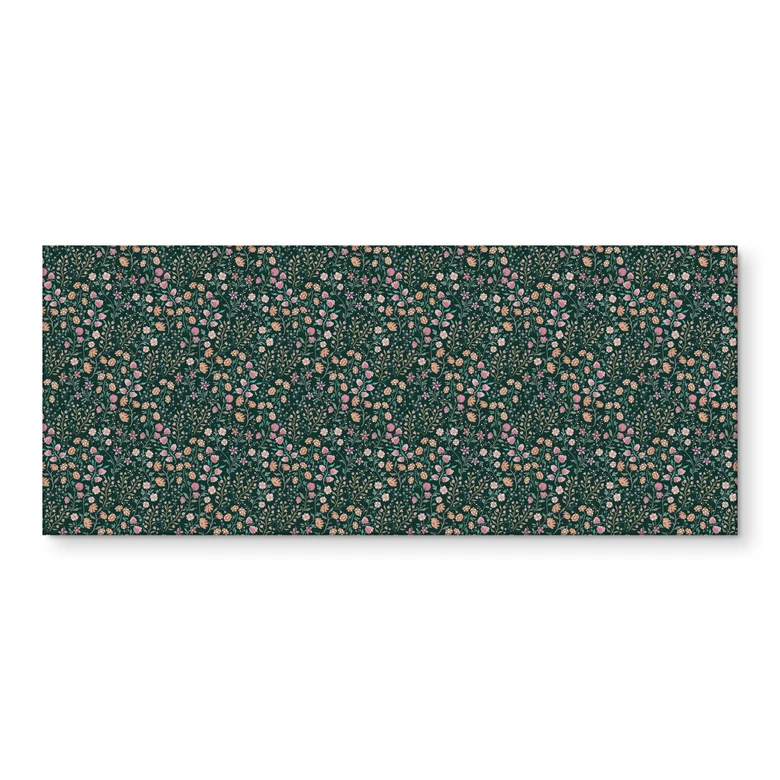 Florale Küchenrückwand Wiesenblumen Vintage - Dunkelgrün - Bloomery Decor - Erweiterbar 