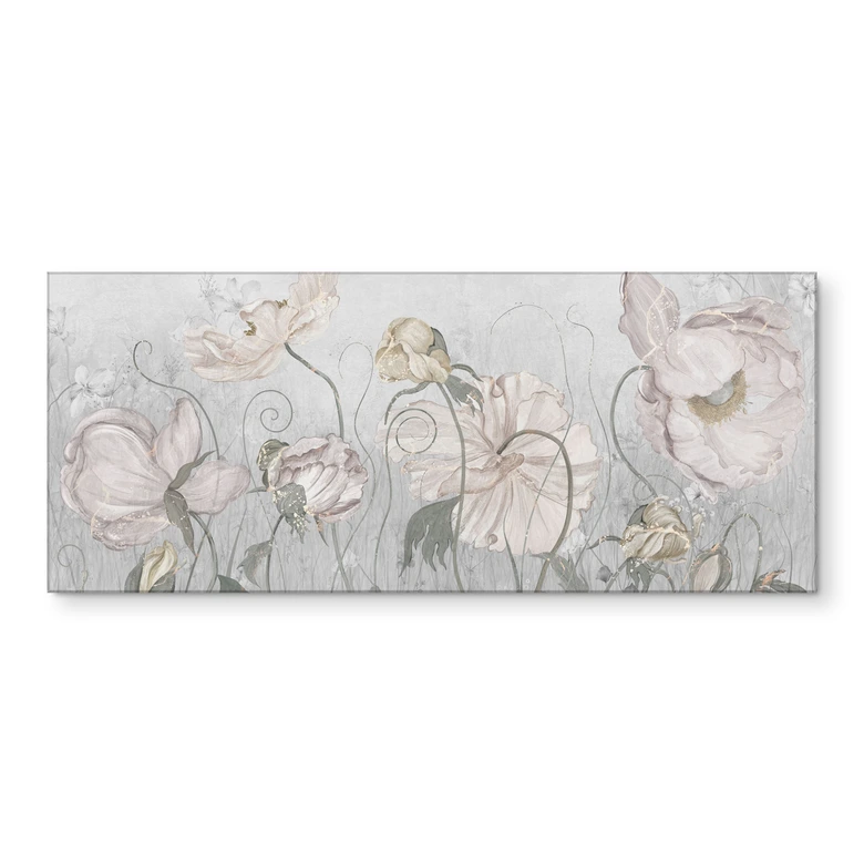 Keukenachterwand met bloemen in vintage stijl in grijs - Ms Tiff 