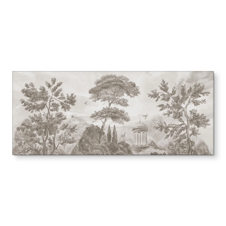 Küchenrückwand Landschaft mit Gartenlandschaft in Beige - Ms Tiff 