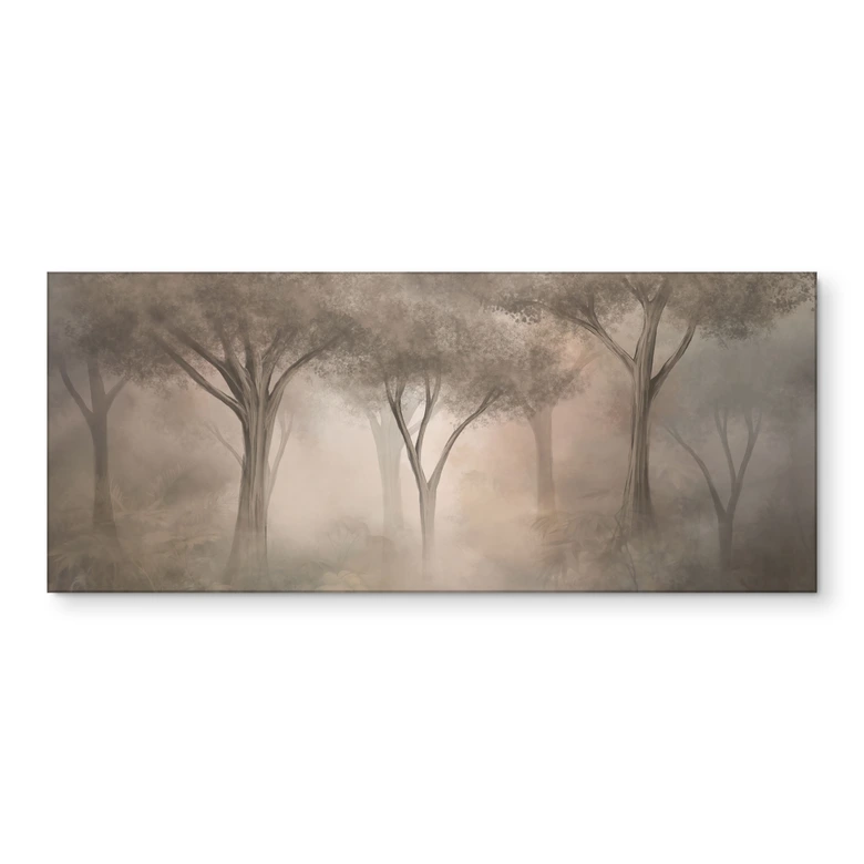Küchenrückwand Waldmagie im Morgennebel Beige - Ms Tiff 