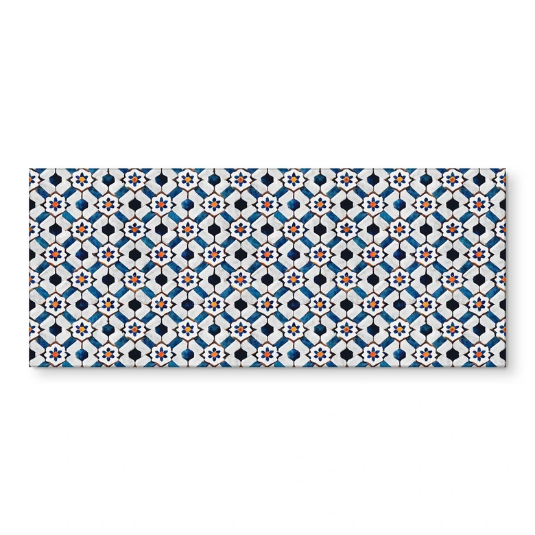 Küchenrückwand Geometrisches Muster mit Blumen - Treechild 