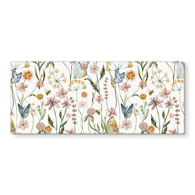 Keukenachterwand Lenteweide met vlinders - UN Designs 