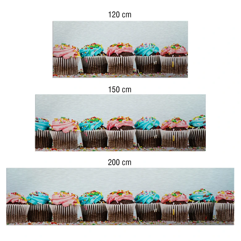 Küchenrückwand - Alu-Dibond-Silber - Party Cupca 