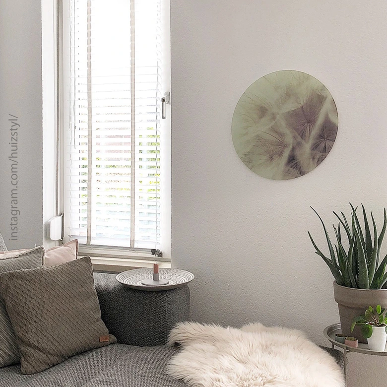 Glasbild Pusteblume Close Up - rund 