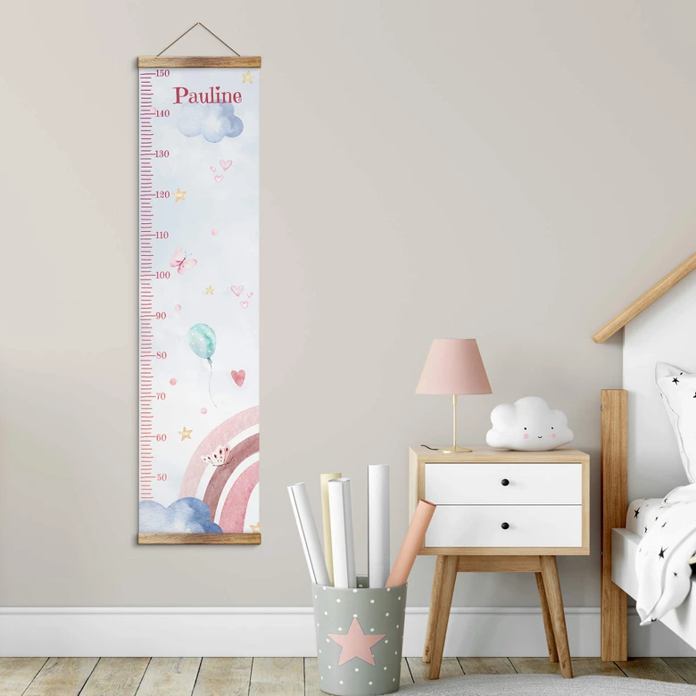 Personalisierte Messlatte Kinder - Kvilis - Regenbogen - 30x120 cm 