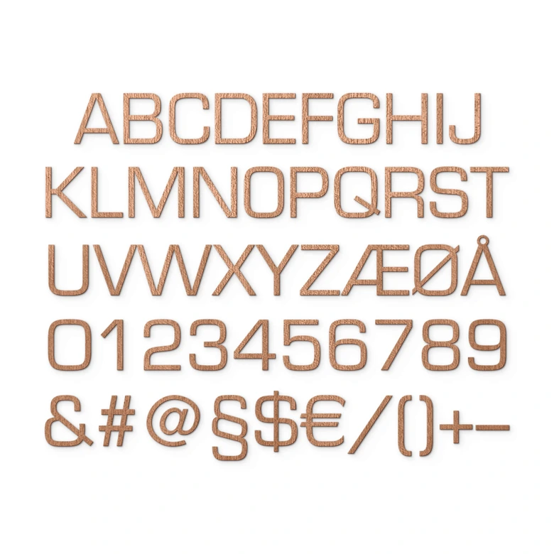 Houten Letters Mahoniefineer Eurostile 