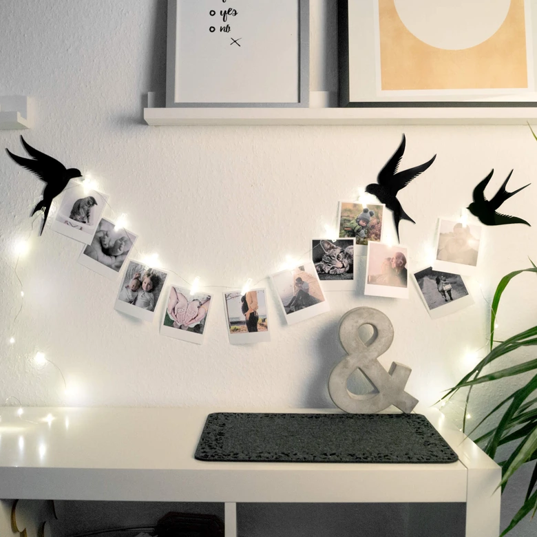 LED Lichterkette für Fotos mit Klammern 