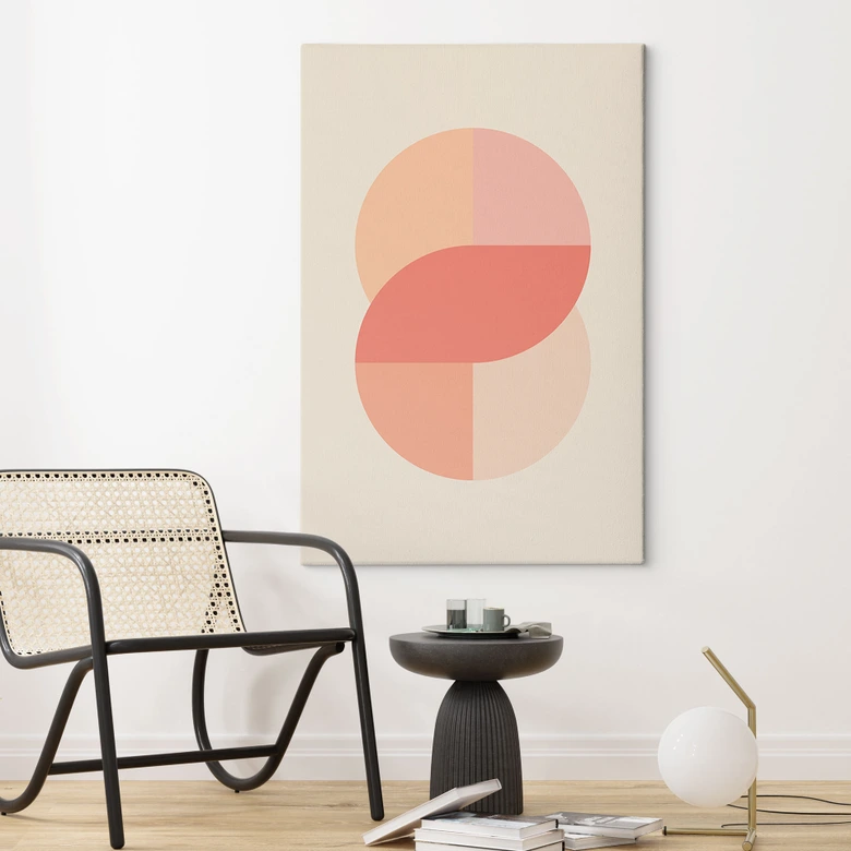 Tableau sur toile Formes géométriques orange-rose - 1X Studio 