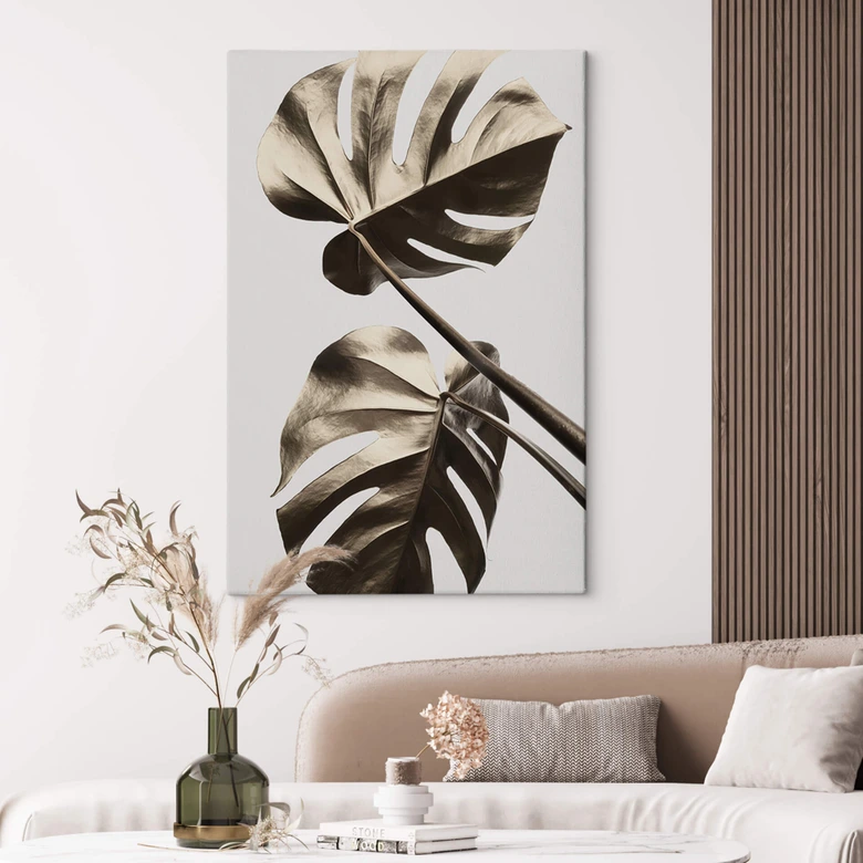 Lienzo 1X Estudio - Monstera dorada 