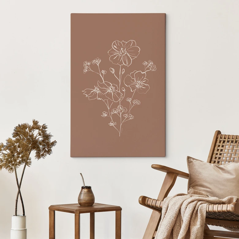 Leinwandbild Wildrosenstrauß Mocha-Mousse - Anis Illustration 