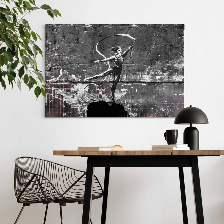 Tableau sur toile Banksy à Ukrain - Danseuse acrobatique 
