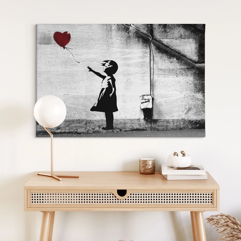 Canvastavla Banksy - Flicka med ballong 