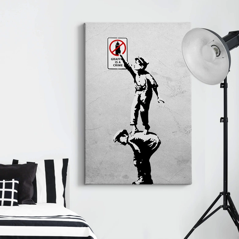 Leinwandbild Banksy - Graffiti is a crime 