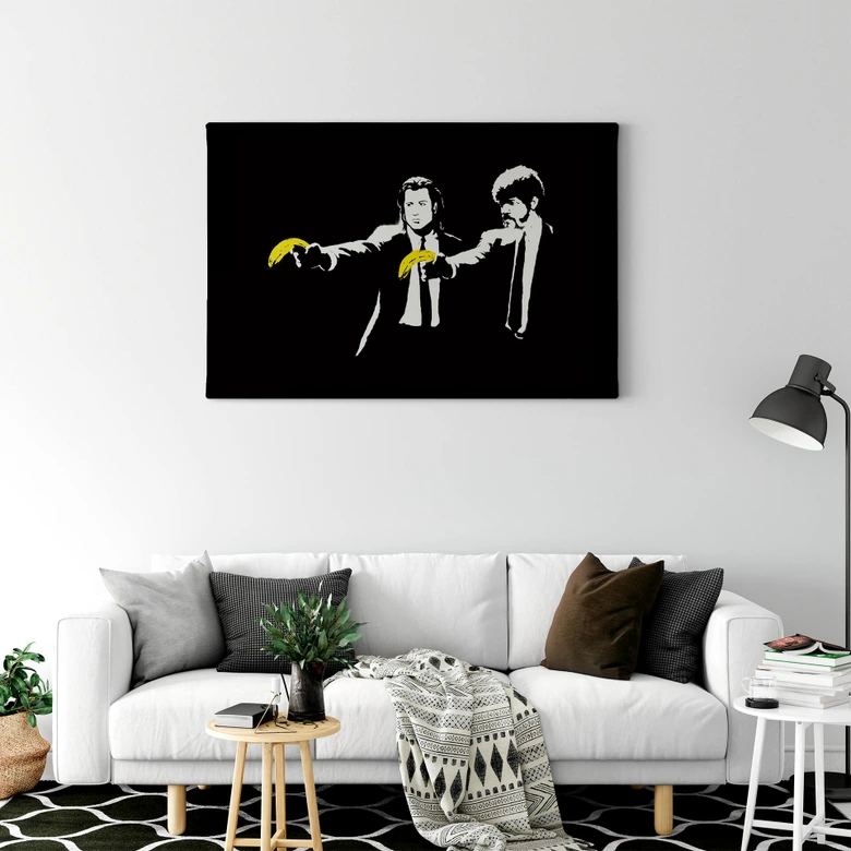 Leinwandbild Banksy - Pulp Fiction 