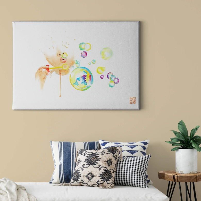 Tableau sur toile Buttafly - Bulles de savon 