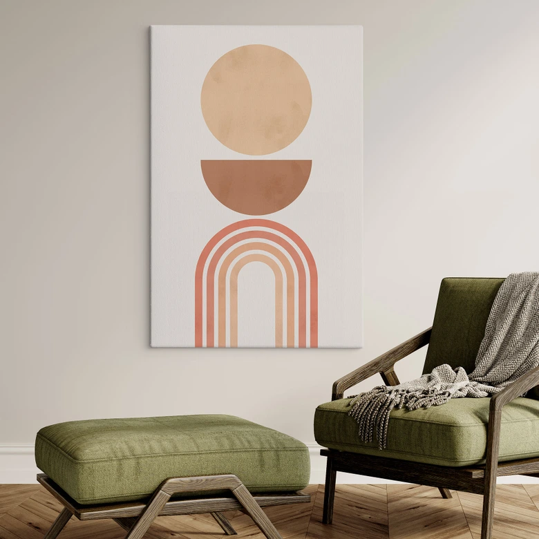 Leinwandbild Abstrakte Balance - Retro Bögen und Kreise - Costa 