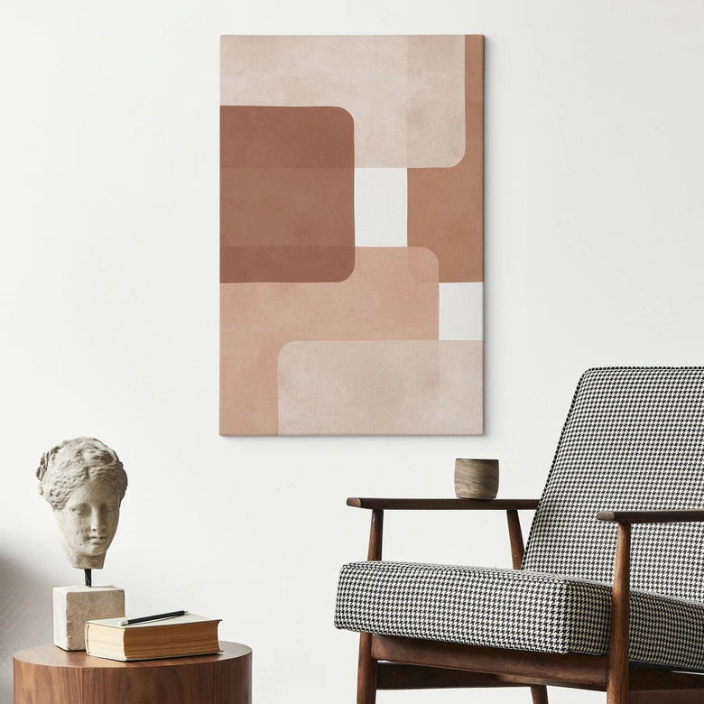 Leinwandbild Boho Abstraktion in Beige-braun | Mocha -Mousse - Costa 