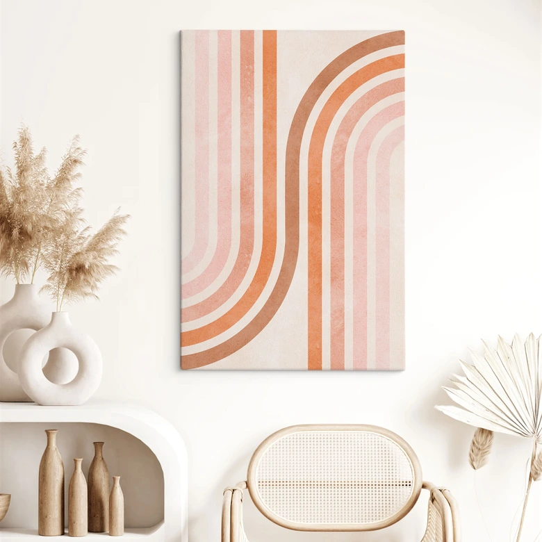 Leinwandbild Fließende Geometrie im Retro-Look - Costa 