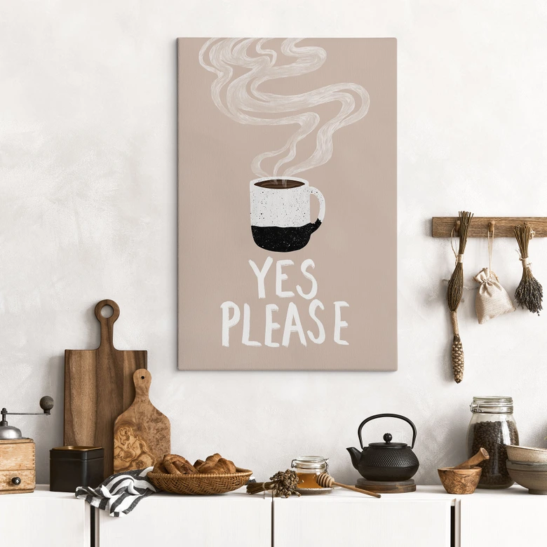 Leinwandbild Heiße Tasse Kaffee am Morgen - EMELIEmaria 