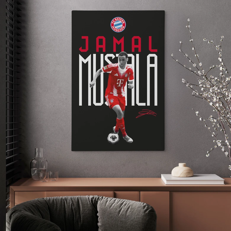 Leinwandbild FC Bayern Spieler Jamal Musiala 2025/26 