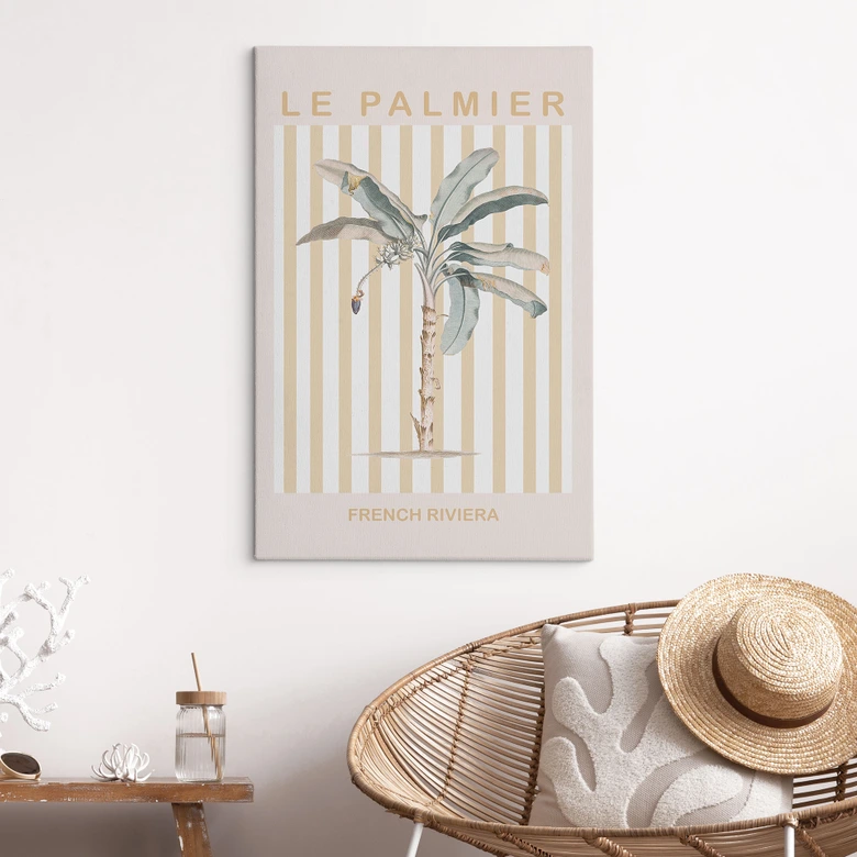 Leinwandbild Palme an der Französischen Riviera - Grace Digital Art 