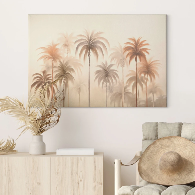 Leinwandbild Tropische Landschaft mit Palmen - Haase 