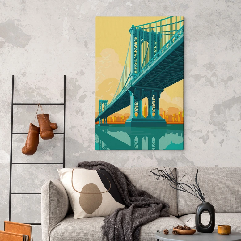 Leinwandbild Stadtblick durch die Manhattan Bridge - Heemskerk 