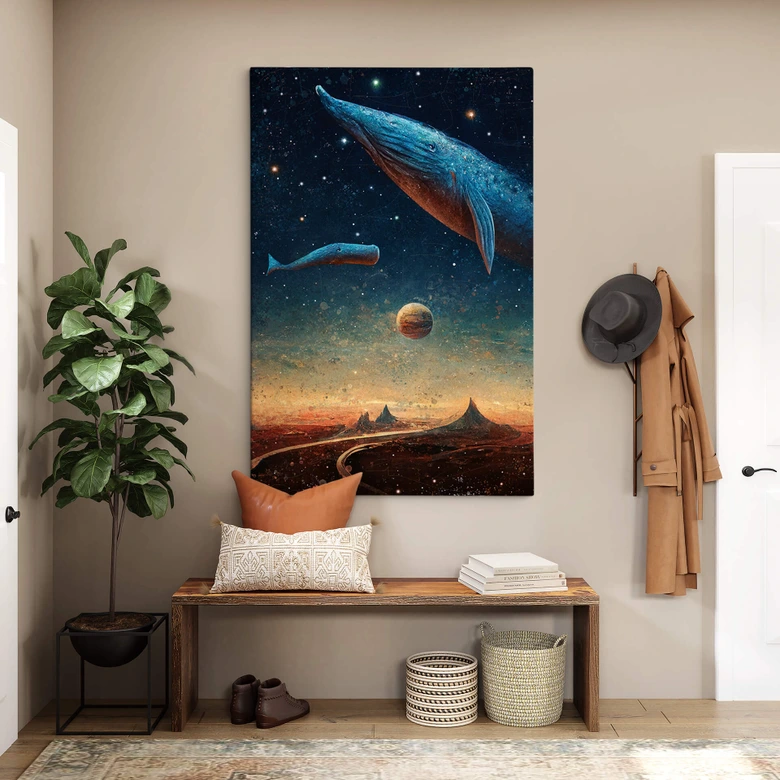Leinwandbild Heine - Zwei Wale im Weltall - Astro Cruise 
