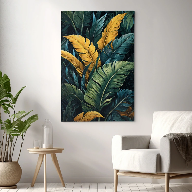Canvas Farverige palmeblade - Jaszke 