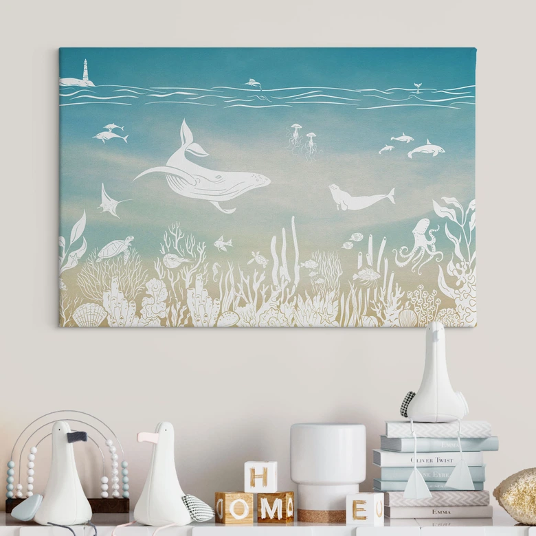 Leinwandbild Unterwasserwelt-Paradies - Ombre - Kikki Belle 