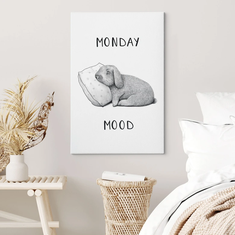 Lienzo humor de lunes - Liebre el lunes por la mañana - Korenkova 