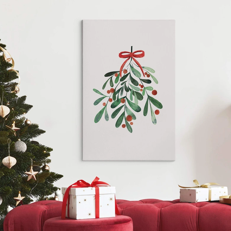 Leinwandbild Weihnachtlicher Mistelzweig - Kristina 