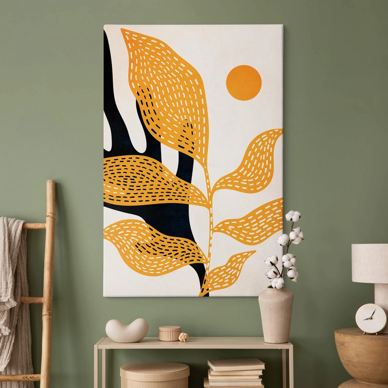 Leinwandbild Abstrakte Pflanze im van Gogh-Stil - Kubistika 