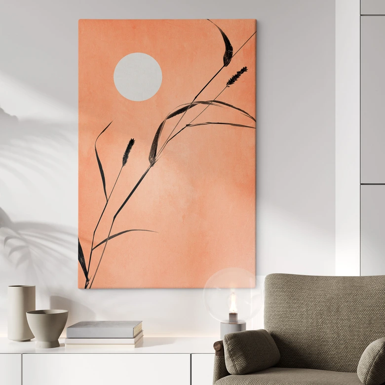 Canvas  Siv i ferskenfarvet solskin - Kubistika 