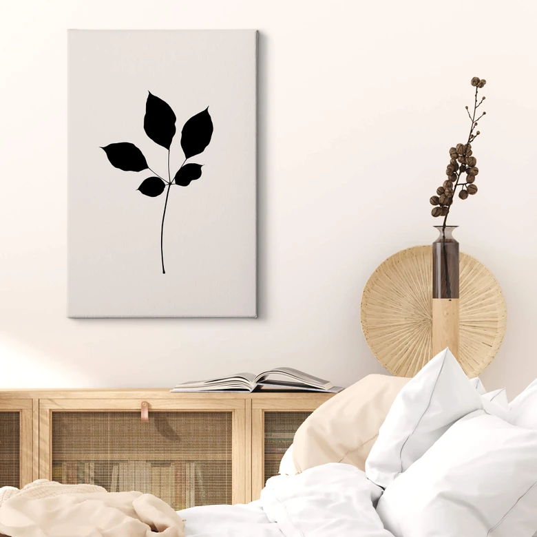 Leinwandbild Kubistika - Schwarzes Kastanienblatt 